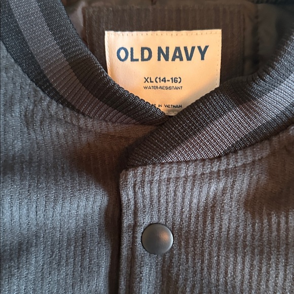 Old Navy Boys Dark Gray/Black Bomber Jacket - Picture 2 of 4